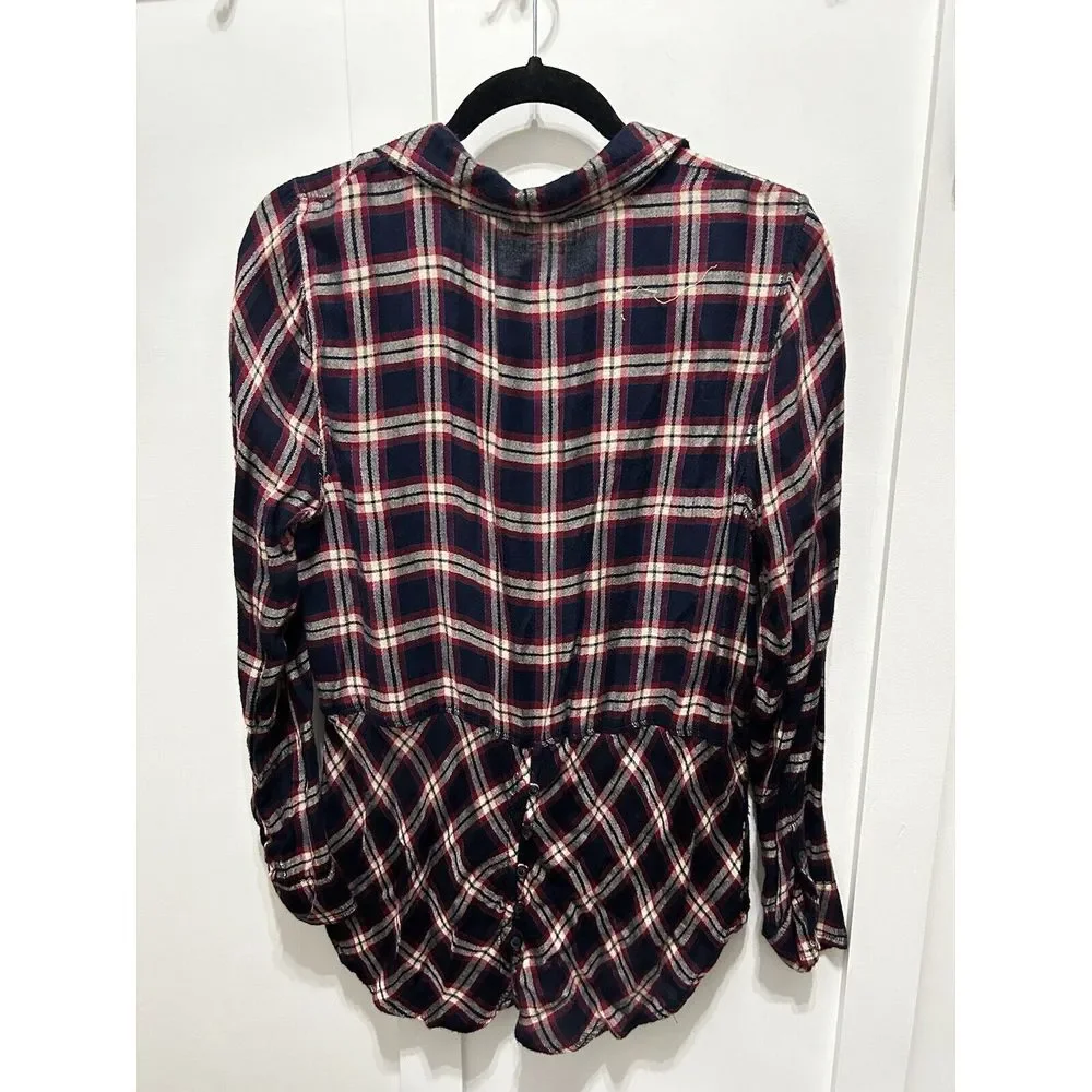 Lucky Brand Shirt Womens Medium Bungalow Plaid Soft Long Sleeve Button Slit Back - Picture 2 of 8